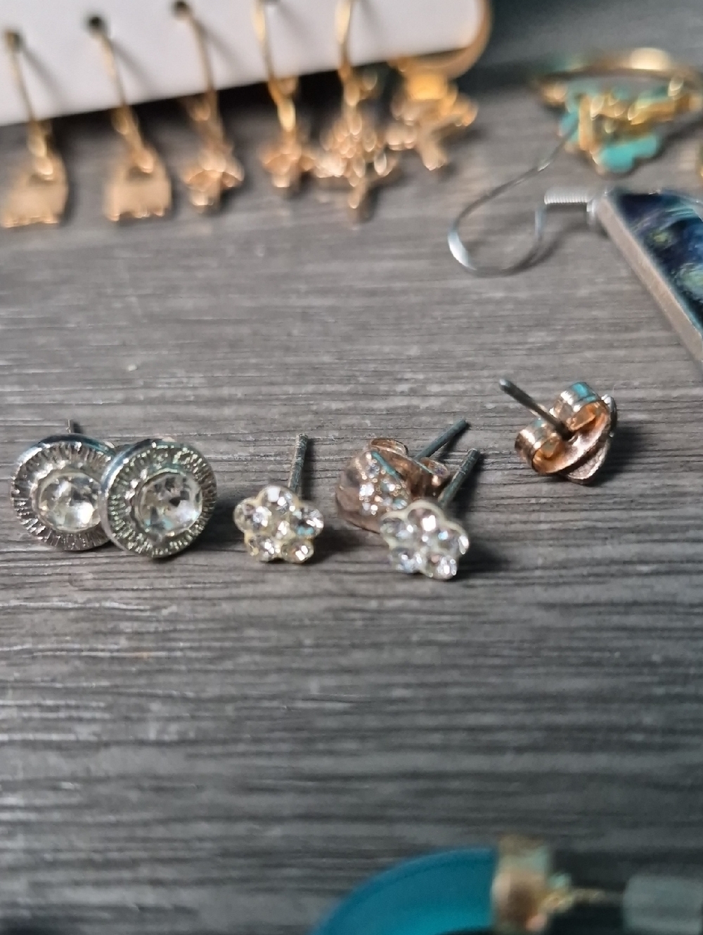 Earrings, All Matched, Pierced. Along With A Gold Tone Necklace.